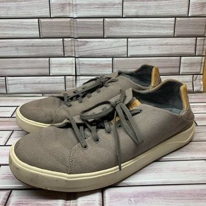 OluKai Lae'Ahi Li'Ili Men's 10 Shoes Gray Canvas Sneaker Lace Up Casual 10445-26